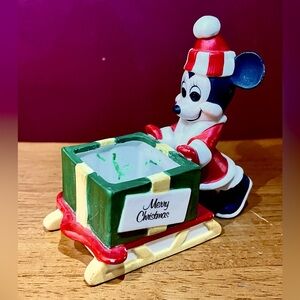 Vintage Walt Disney Gift-Ware Christmas Minnie Mouse Candle Holder Figurine